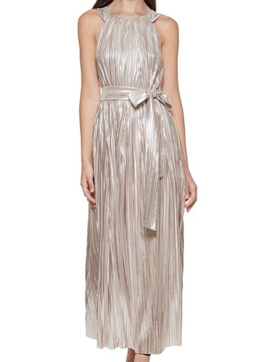 Vince Camuto Dresses & Skirts - Vince Camuto Metallic Pleated Halter Dress